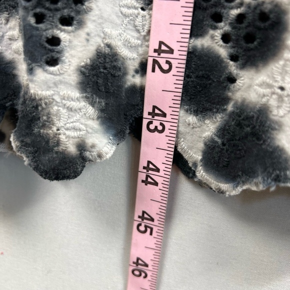 LOGO Lori Goldstein Dress Womens Small Shift Tank Black White Eyelet Tie Dye - Picture 7 of 15